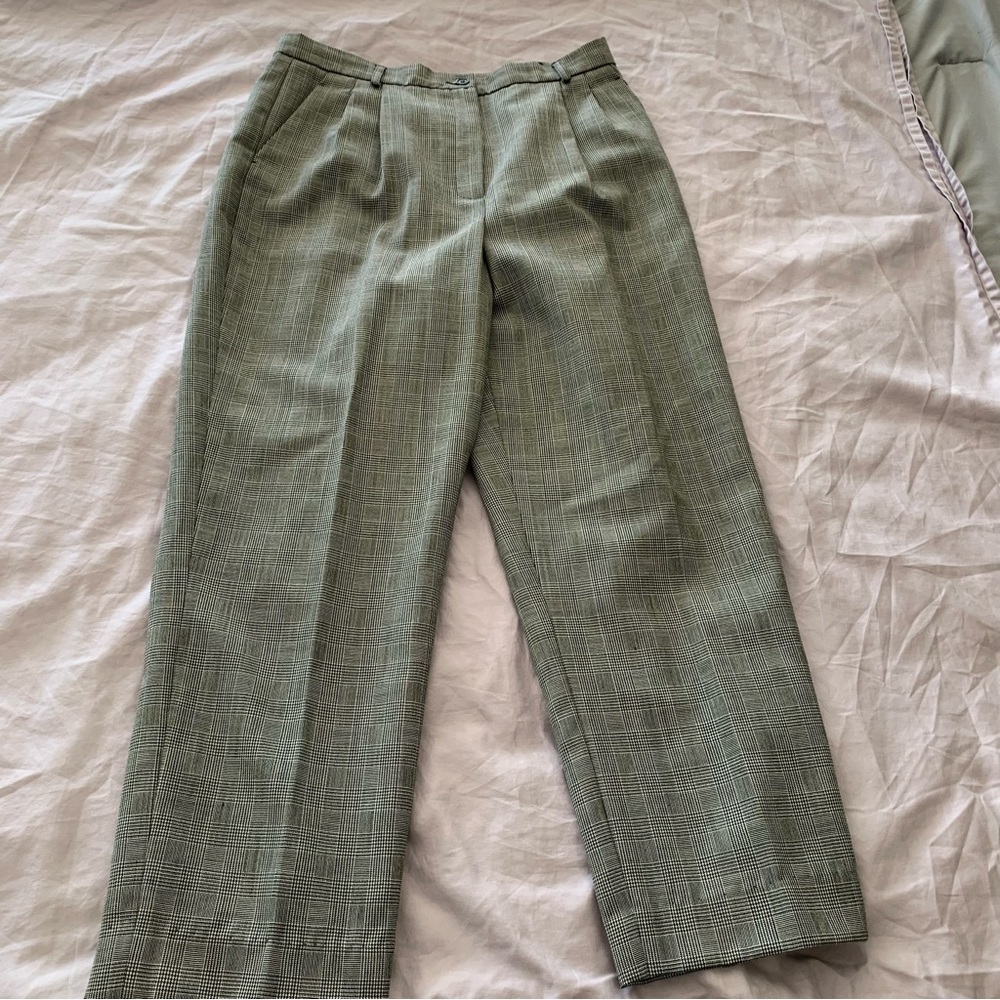 Pendleton Gray Checkered Virgin Wool High Waist P… - image 10